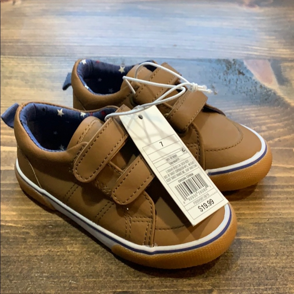 Cat and Jack Todd. Boys Marty Velcro Sneakers Sz 7